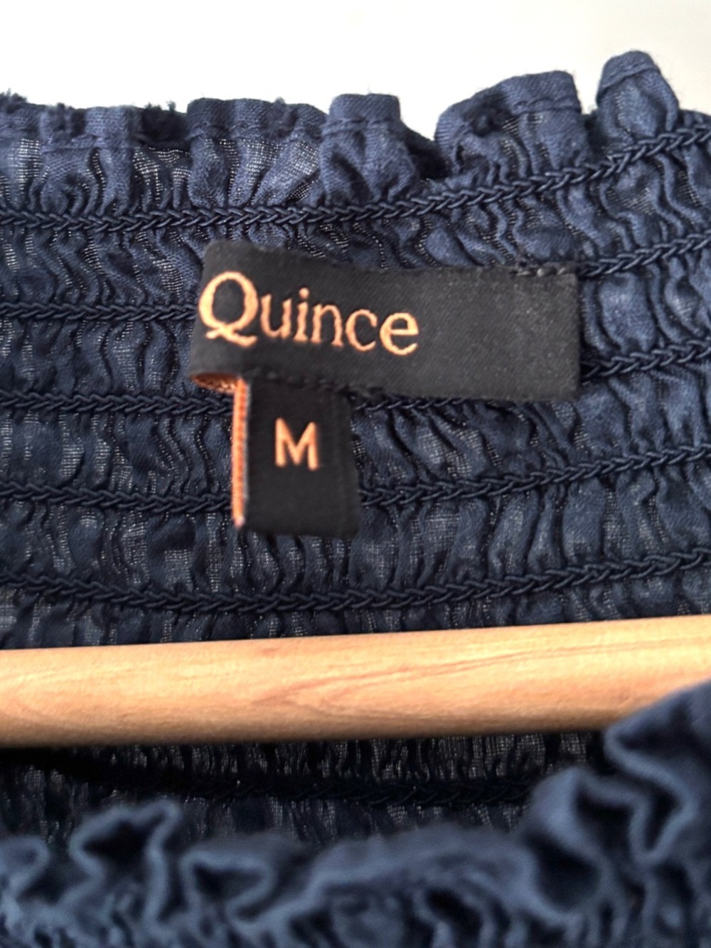 Quince 100% Cotton Swiss Dot Midi Dress Navy Medium NWOT - Picture 12 of 14